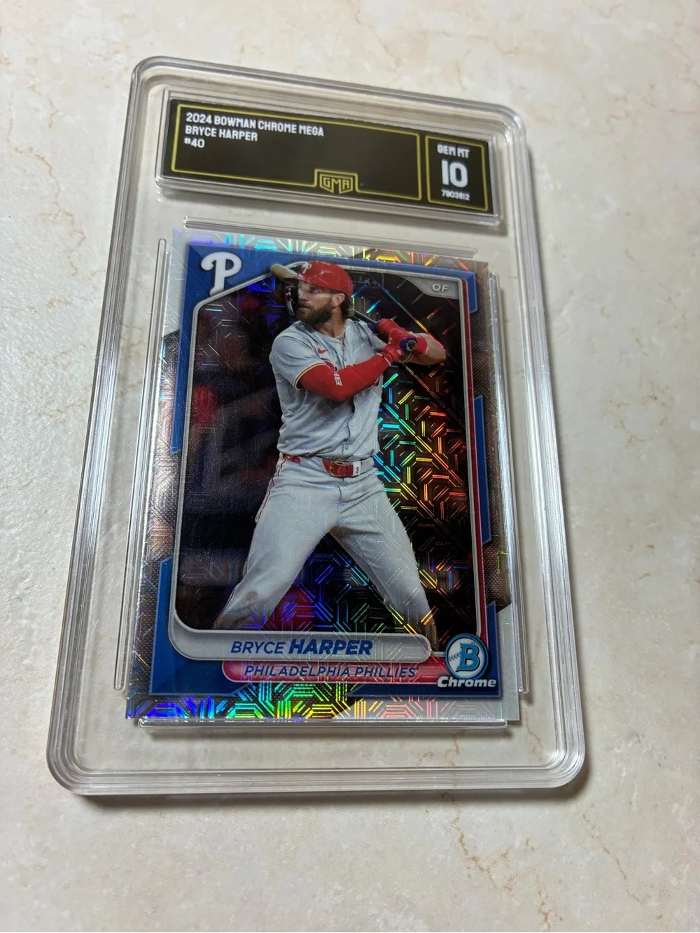 Bryce Harper 2024 Bowman Chrome Mega Card - PSA 10